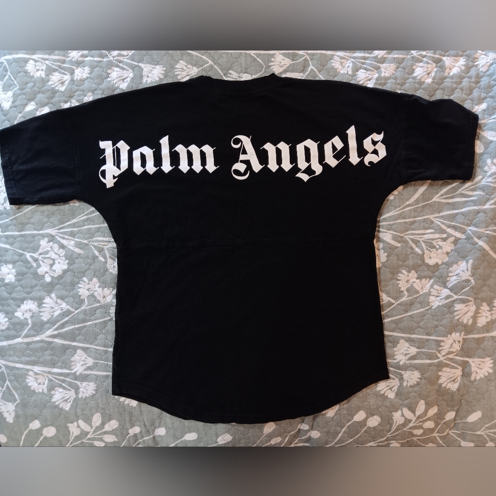 Palm Angels Black Shirt with White Logo